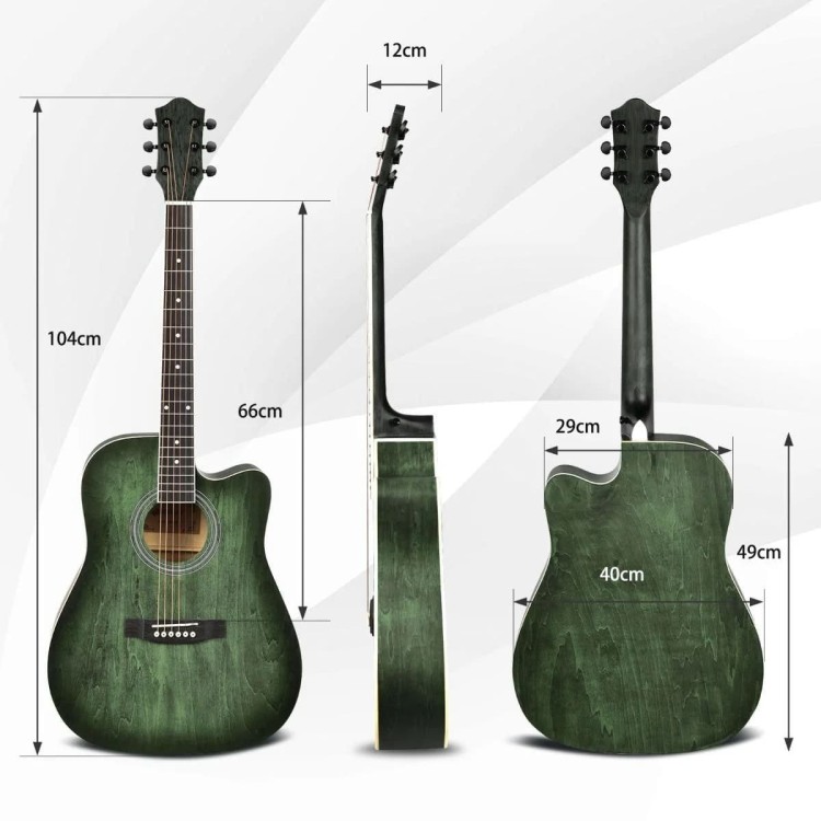 Gitara akustyczna z 9-częśćiowym zestawem akcesoriów