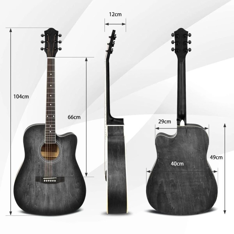 Gitara akustyczna z 9-częśćiowym zestawem akcesoriów