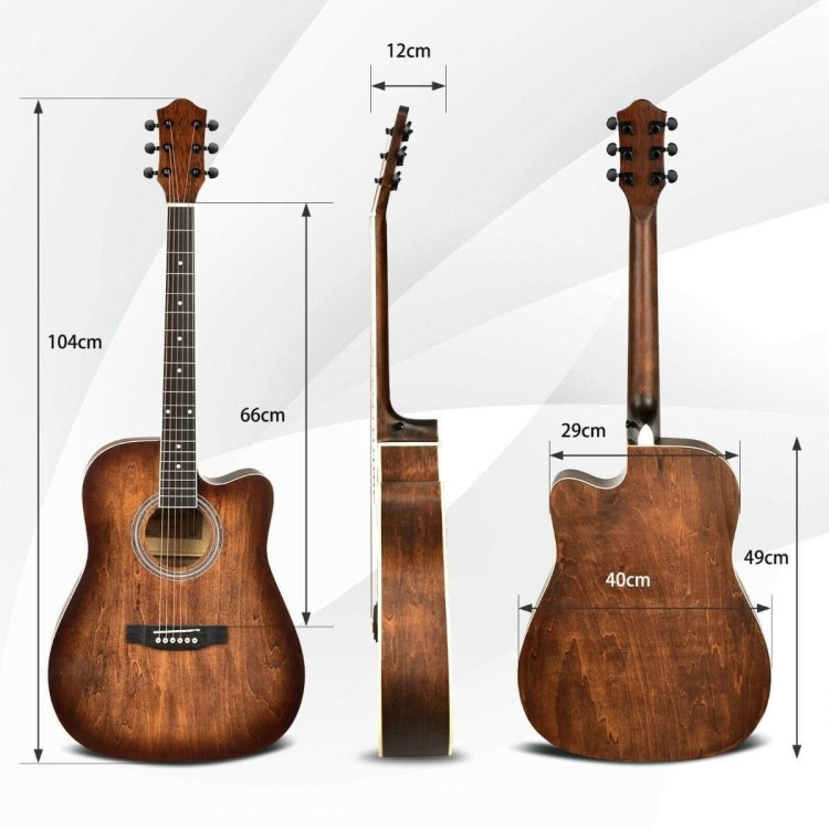 Gitara akustyczna z 9-częśćiowym zestawem akcesoriów