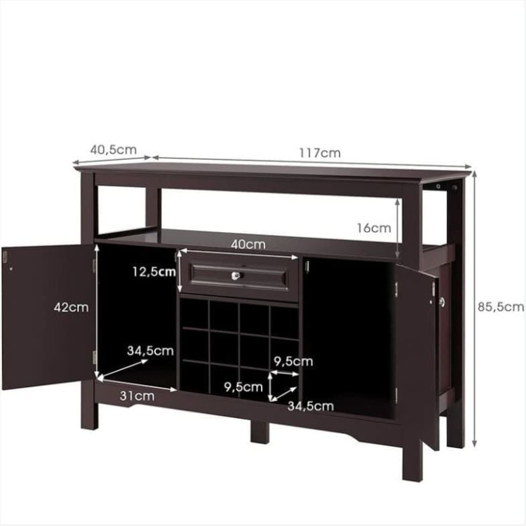 Komoda kuchenna z blatem konsolowym 117 x 40,5 x 82,5 cm