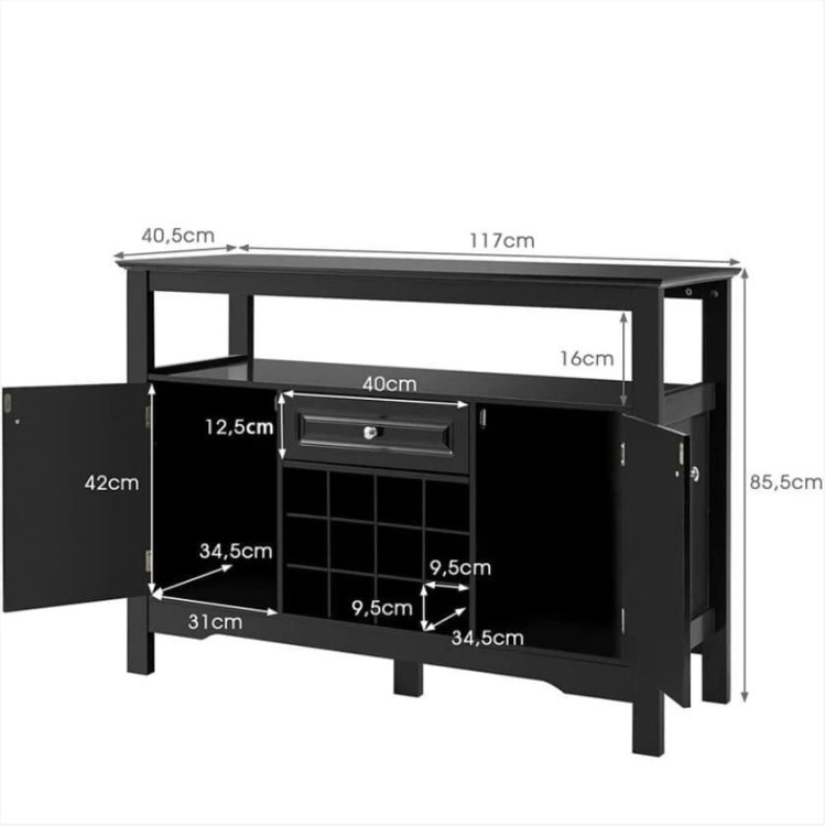 Komoda kuchenna z blatem konsolowym 117 x 40,5 x 82,5 cm
