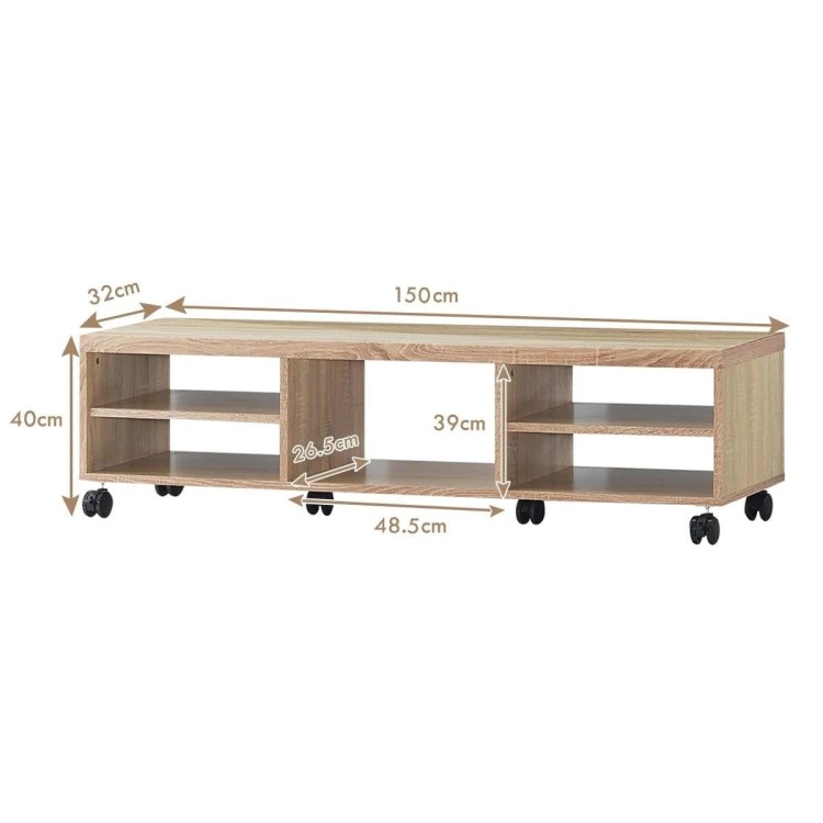 Szafka RTV z przegródkami 150 x 32 x 40 cm