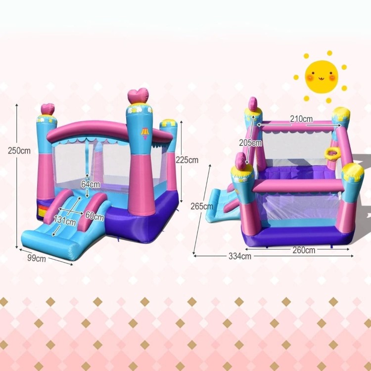 Dmuchany zamek trampolina dla dzieci ze zjeżdżalnią 265 x 334 x 250 cm
