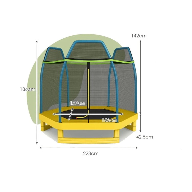 Trampolina dla dzieci z siatką bezpieczeństwa