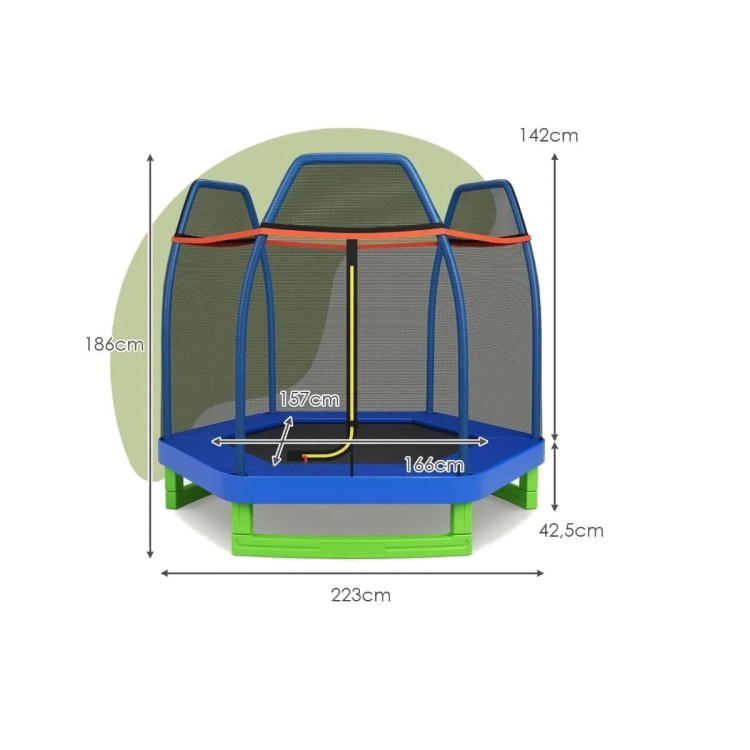 Trampolina dla dzieci z siatką bezpieczeństwa