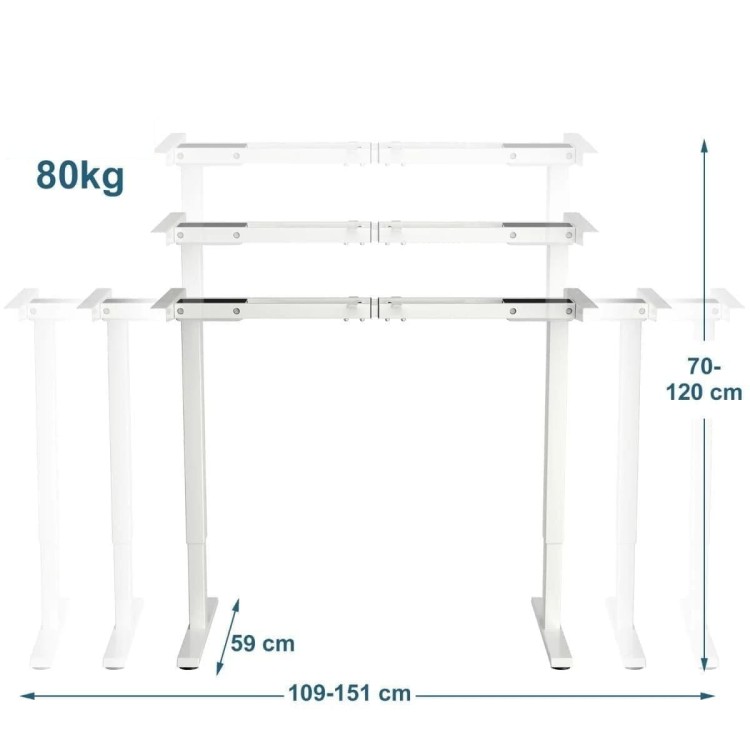 Elektryczny stelaż podstawa do biurka 109-151 x 58 x 70-120cm