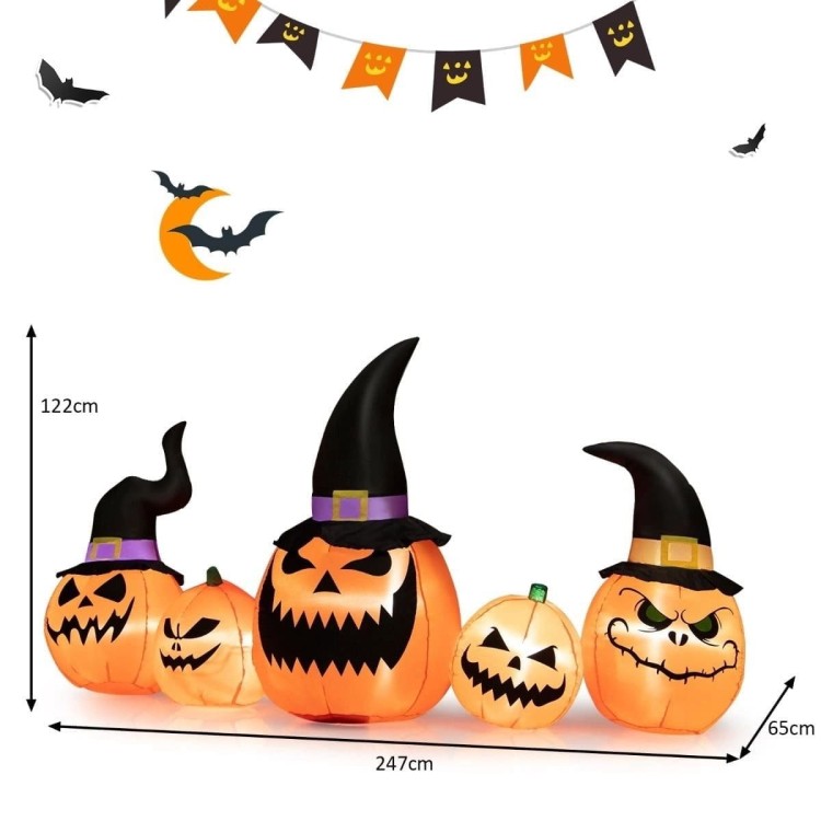 Dekoracja Halloween straszne dynie LED 247 cm