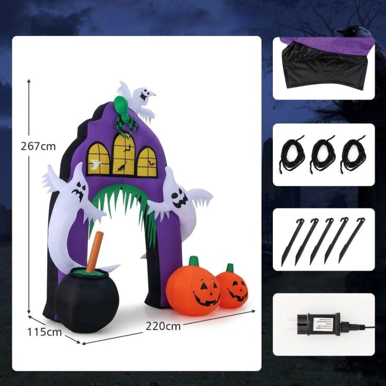 Dekoracja Halloween straszna brama LED 267 cm
