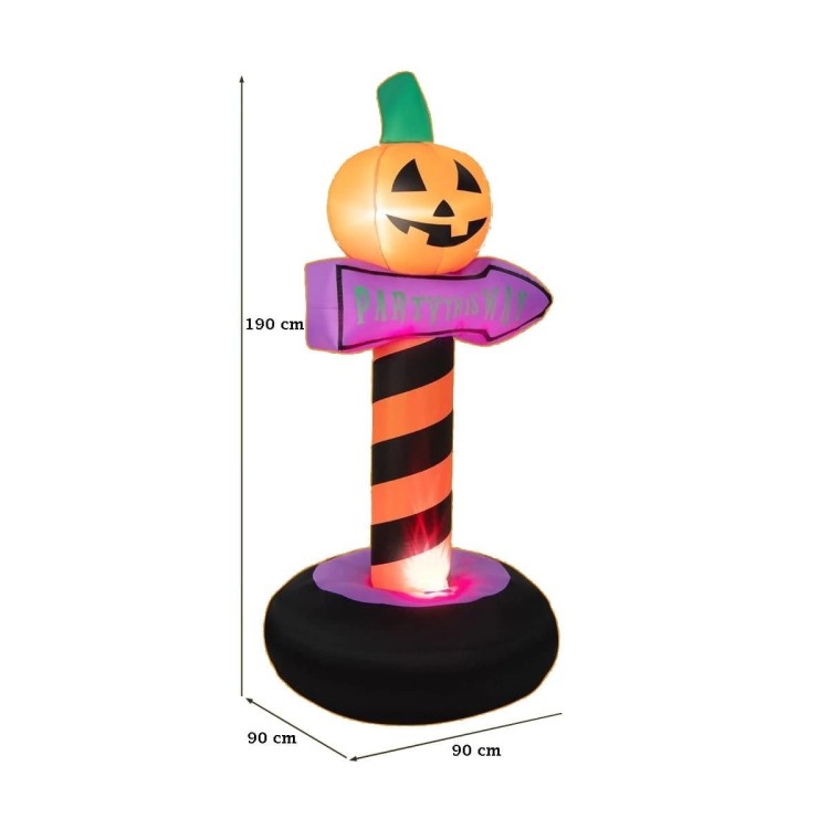 Dekoracja Halloween Znak drogowy z dynią