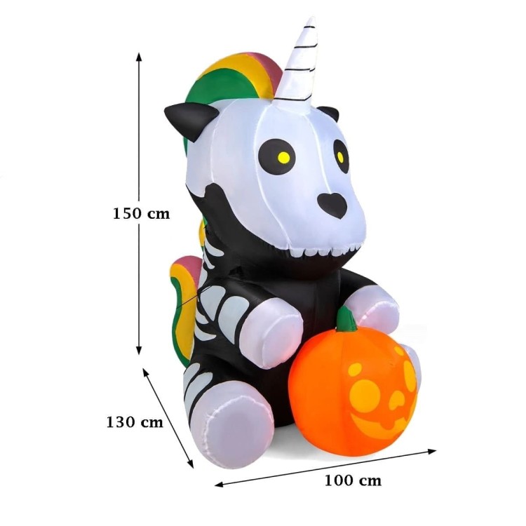 Dekoracja Halloween nadmuchiwany szkielet jednorożca
