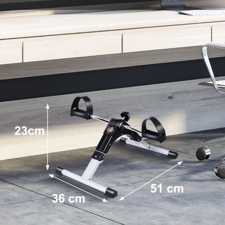 Stacjonarny mini rower treningowy z wyświetlaczem LED i regulacją oporu