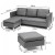 Sofa ze sztucznej skóry z podnóżkiem 188 x 62 x 60 cm