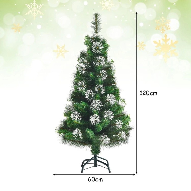 Mała zielona choinka z białymi wierzchołkami 120 cm