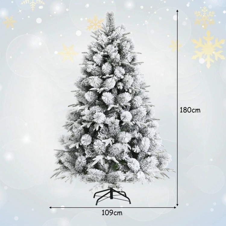Śnieżna sztuczna choinka z sosnowymi igiełkami 180 cm
