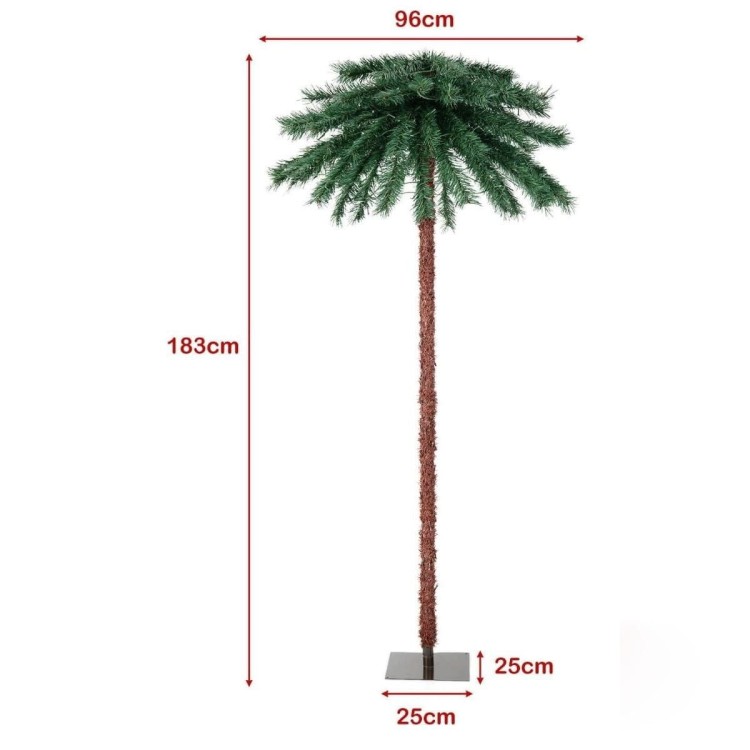 Sztuczna palma ze świątecznymi lampkami LED 183 cm