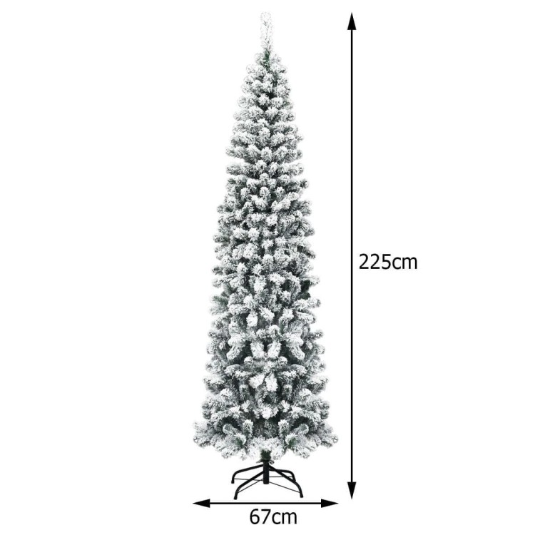 Wysoka sztuczna choinka świąteczna z podstawą 225 cm