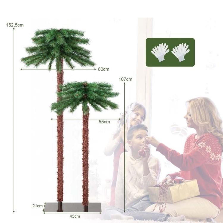 Sztuczne palmy z lampkami LED 107 i 152,5 cm