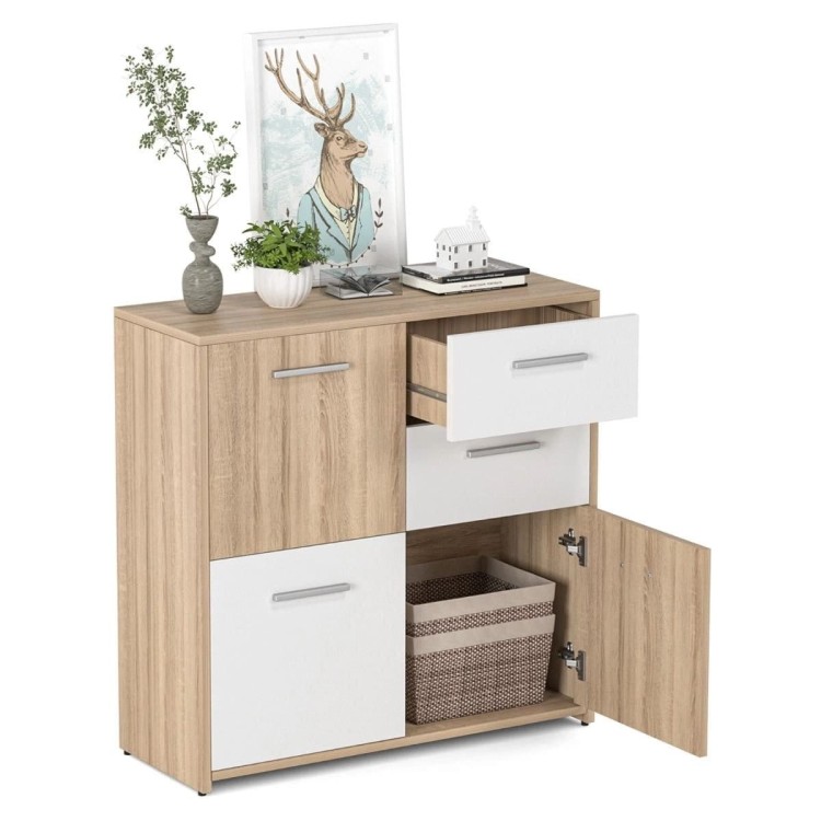Komoda z 2 szafkami i 3 szufladami 77 x 28,5 x 77,5 cm