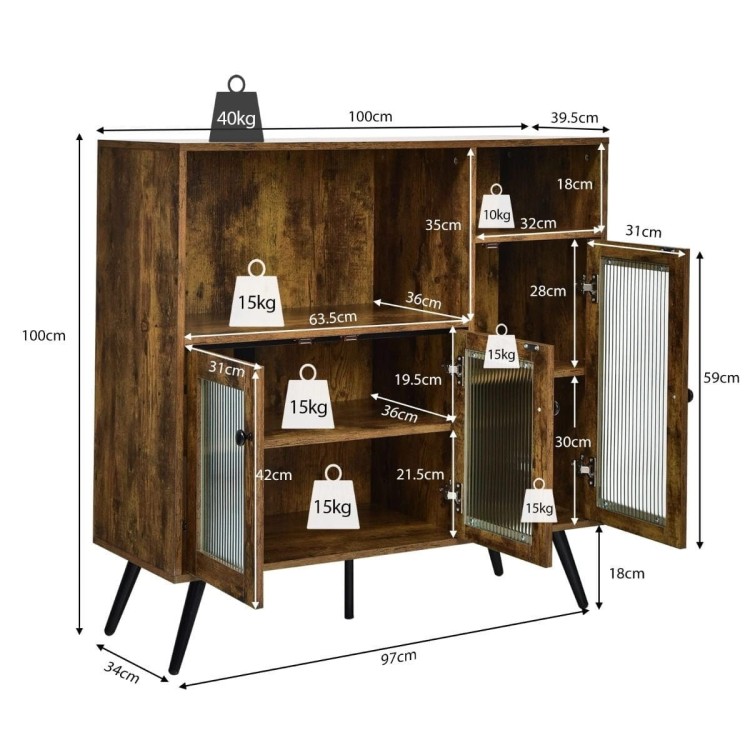Szafka w stylu industrialnym 100 x 39,5 x 100 cm