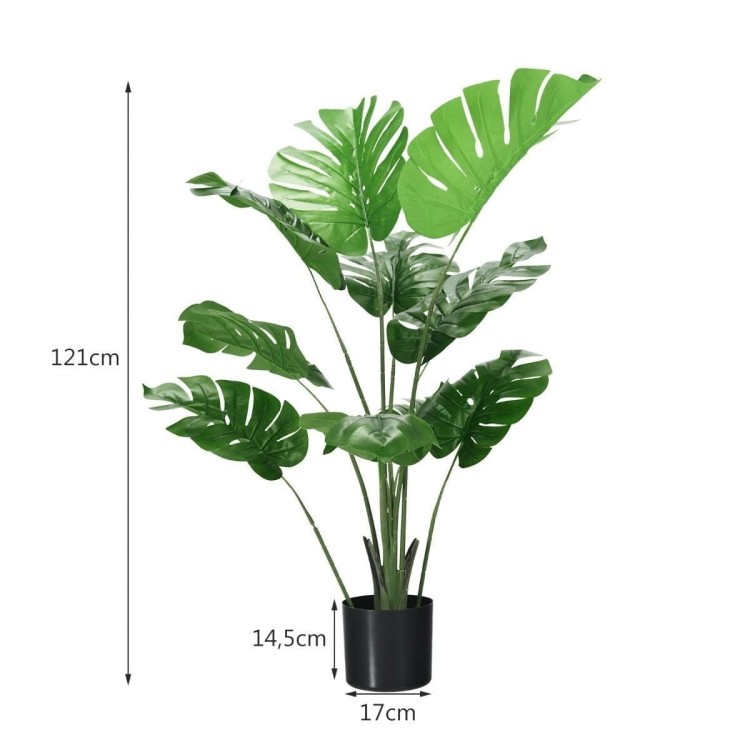 Sztuczna roślina monstera dziurawa - zestaw 2 sztuk