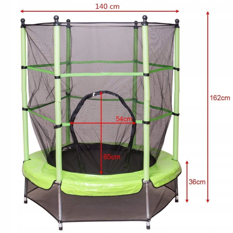 Trampolina dla dzieci z siatką i klapą 140 cm