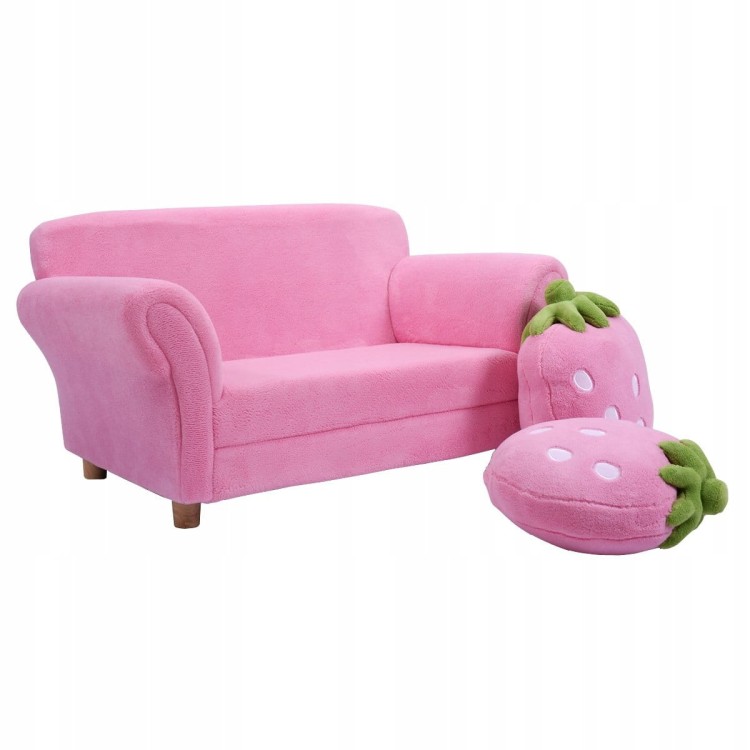 Mini sofa kanapa dla dzieci truskawka