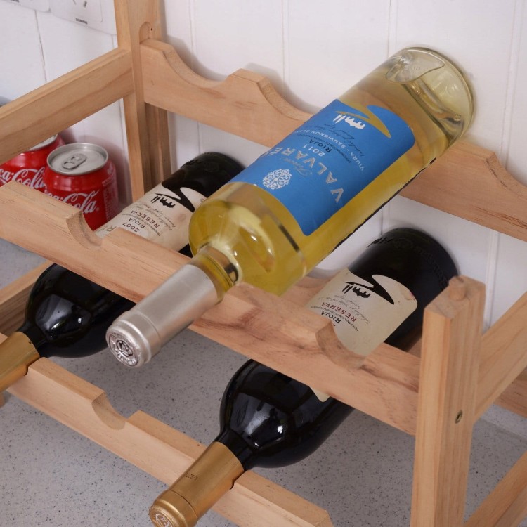 Drewniany regał stojak na wino na 8 butelek