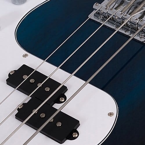 Gitara basowa elektryczna drewniana z futerałem