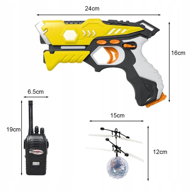 Zestaw do laser tag 2 pistolety laserowe i krótkofalówki