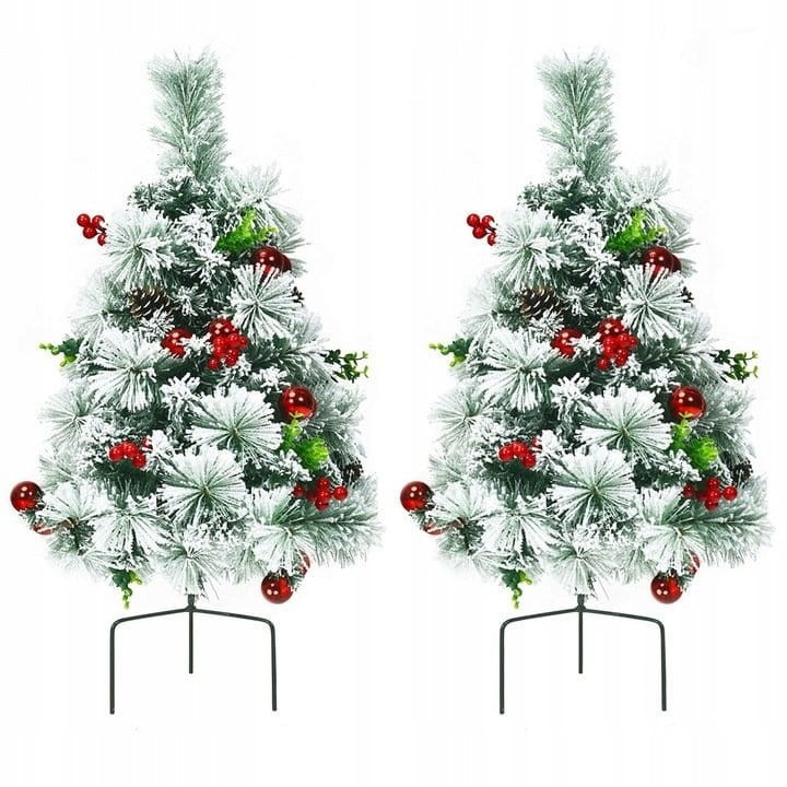 Sztuczna mini choinka z lampkami LED 60cm zestaw 2 szt.