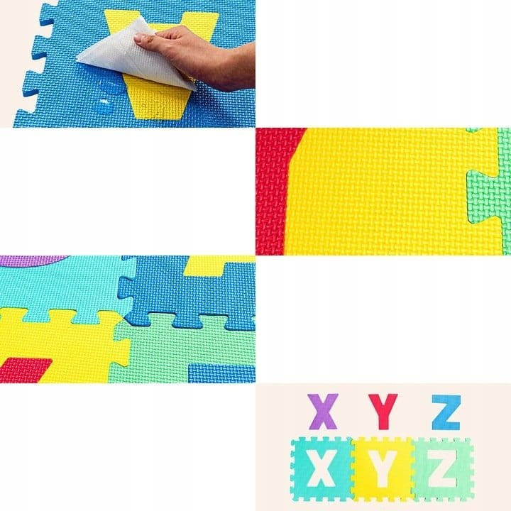 Mata piankowa edukacyjna puzzle 36 szt. 179x179cm