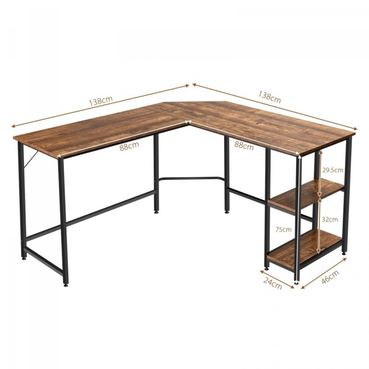 Biurko narożne z półkami