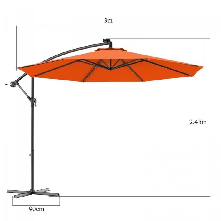 Parasol ogrodowy na balkon taras z wysięgnikiem 300 cm