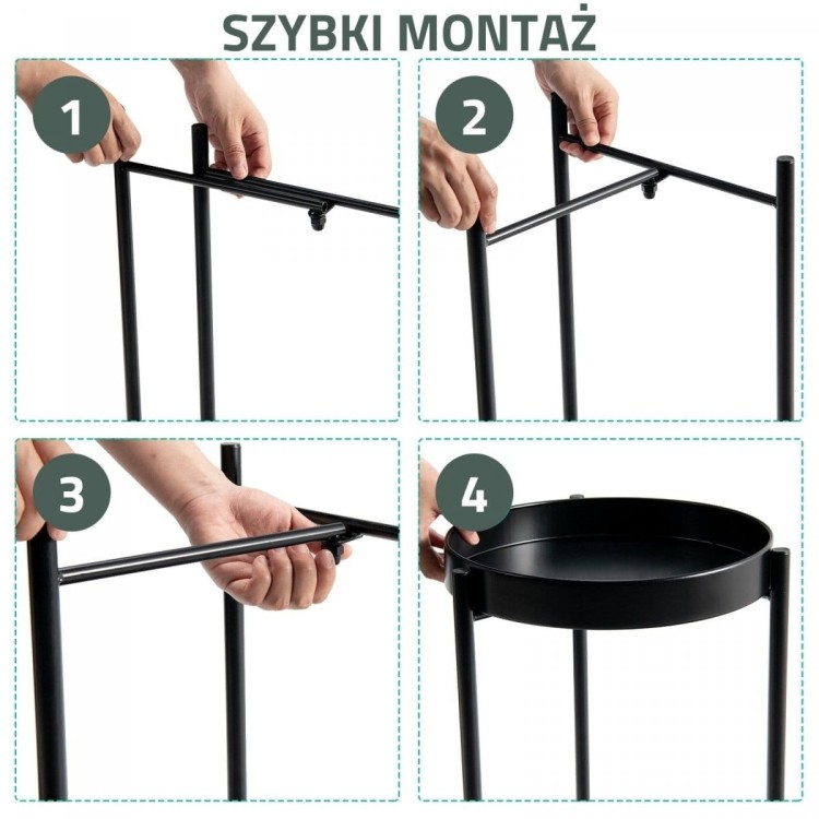 Okrągły kwietnik metalowy 2 poziomowy ozdobny