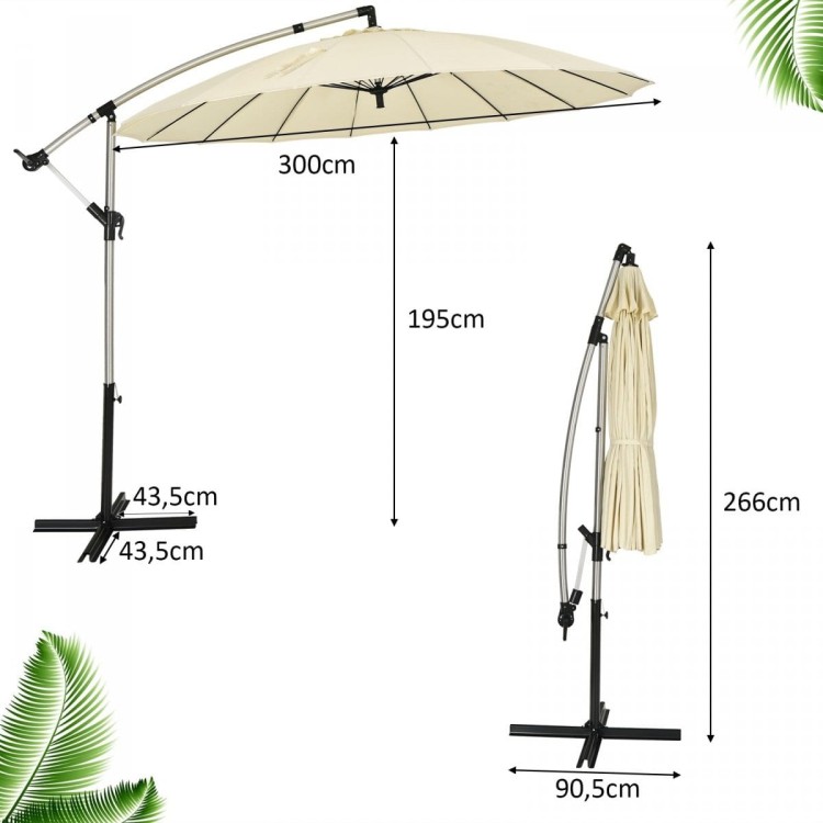 Parasol ogrodowy z regulacją nachylenia 300cm
