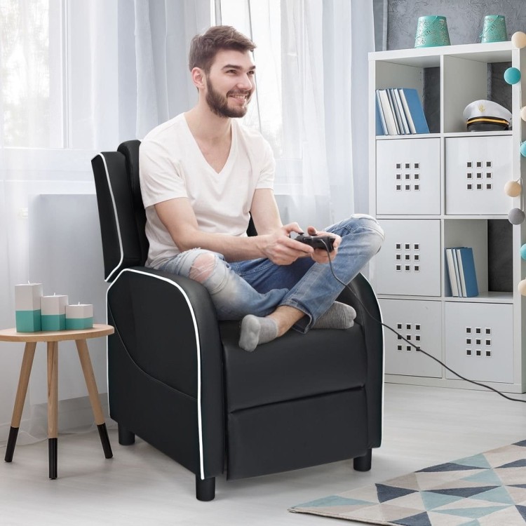 Fotel gamingowy recliner z poduszką lędźwiową