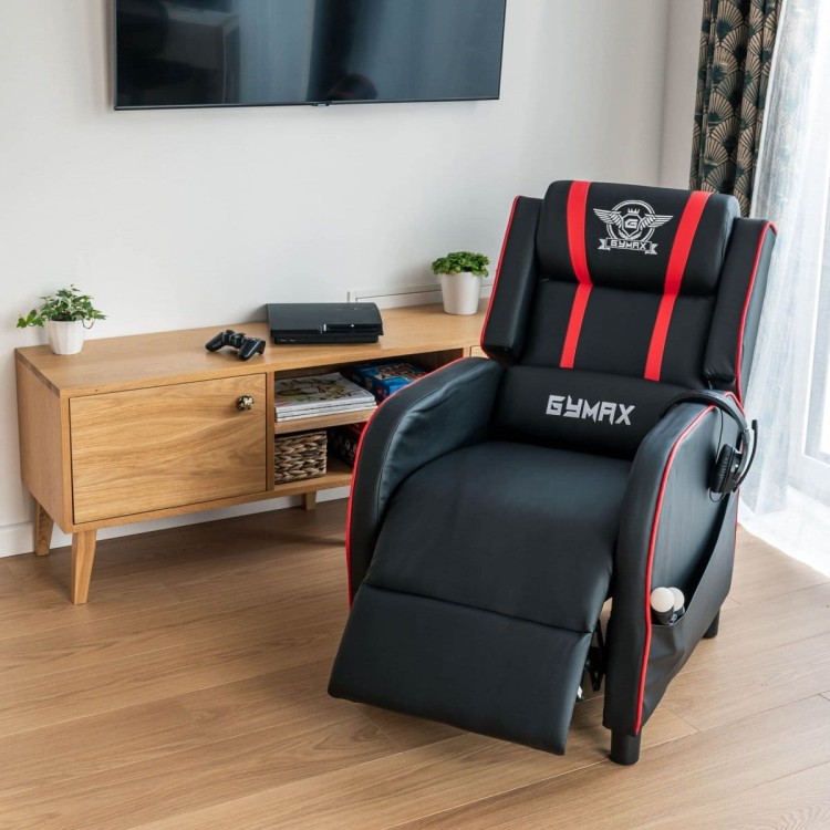 Fotel gamingowy recliner z poduszką lędźwiową