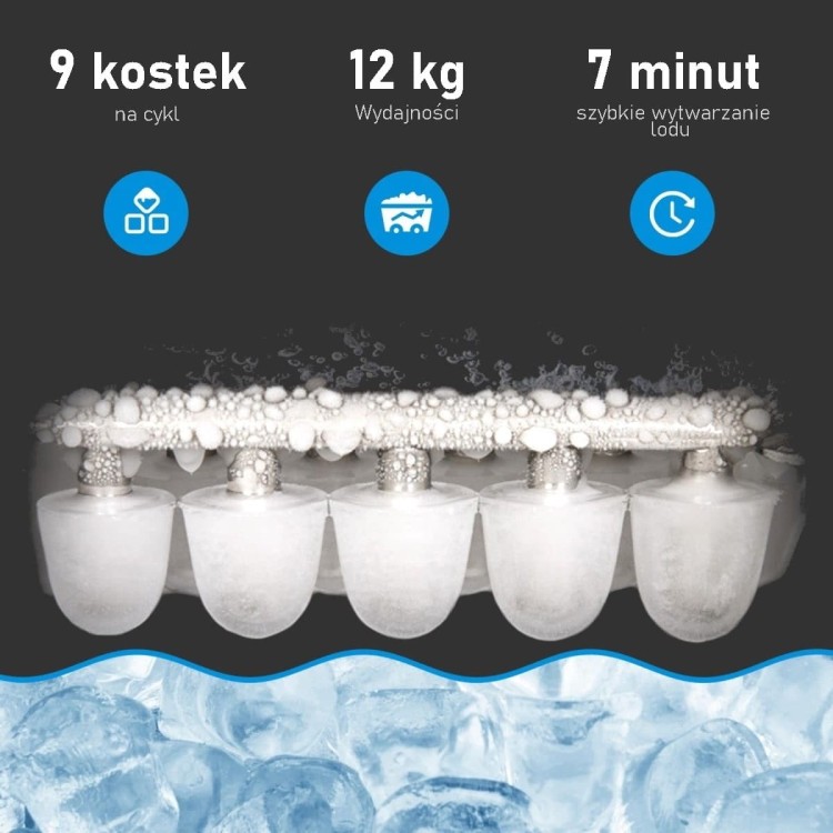 Domowa kostkarka do lodu 12kg/24h