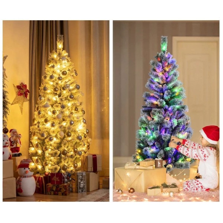 Ośnieżona choinka sztuczna 180 cm z lampkami LED