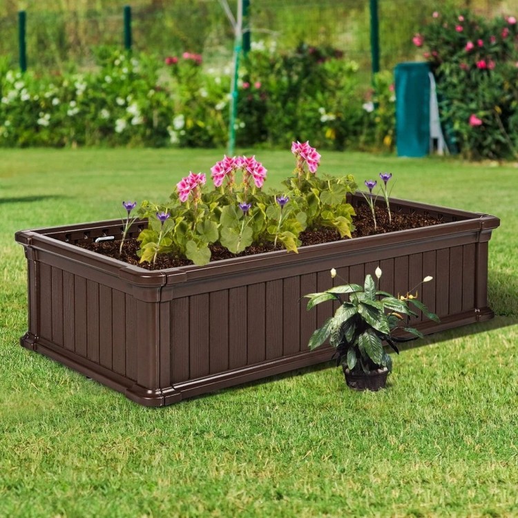 Prostokątna skrzynia ogrodowa HDPE 122 x 60 x 30 cm