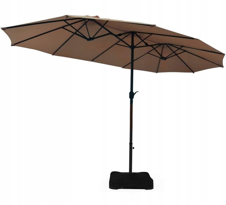 Podwójny parasol ogrodowy na taras z podstawą 460 cm