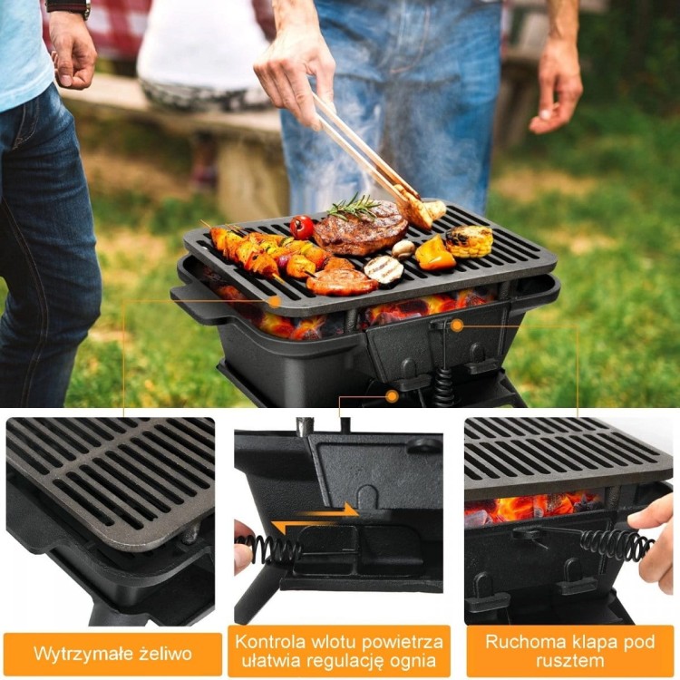 Grill z regulacją dopływu powietrza 40 x 27 x 18 cm