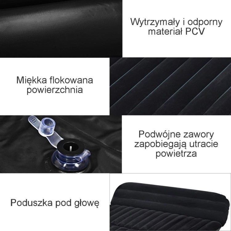 Przenośny materac pneumatyczny z elektryczną sprężarką 180 x 128 x 12 cm