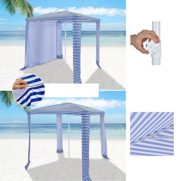 Składany domek plażowy namiot z zadaszeniem 202 x 202 cm