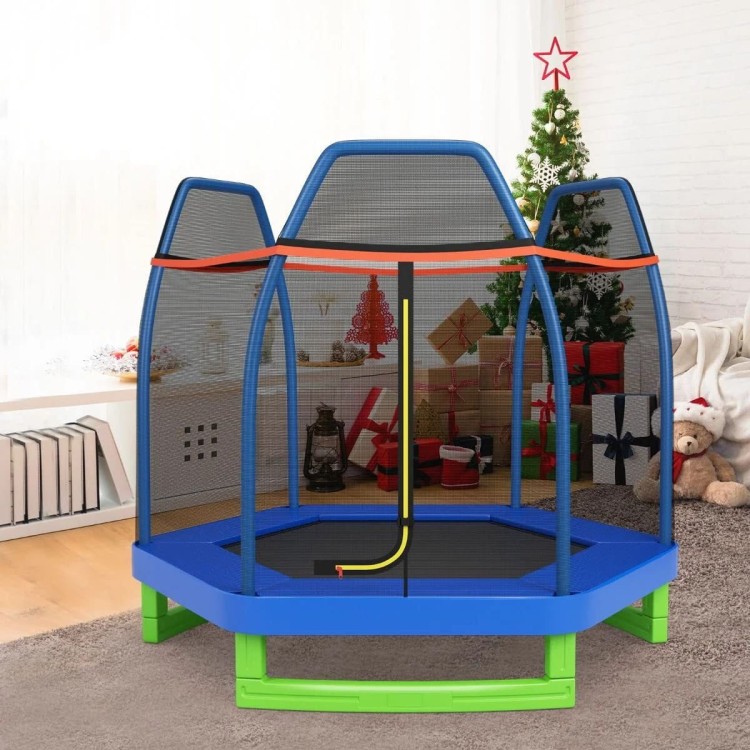 Trampolina dla dzieci z siatką bezpieczeństwa