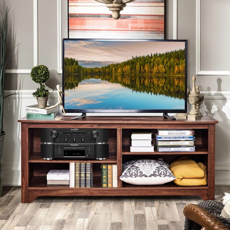 Nowoczesna drewniana szafka TV 147 x 40,5 x 61 cm