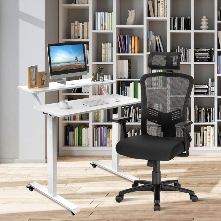 Ergonomiczne krzesło biurowe regulowane 65 x 63 x 113–129 cm