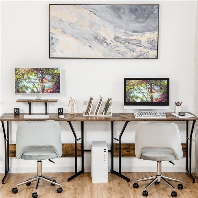 Biurko narożne z podstawką pod monitor 225 x 48 x 91 cm