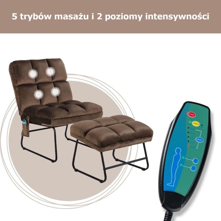 Fotel masujący z podnóżkiem