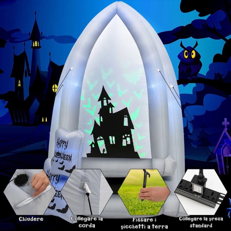 Dekoracja Halloween Dmuchana płyta nagrobkowa 210 cm